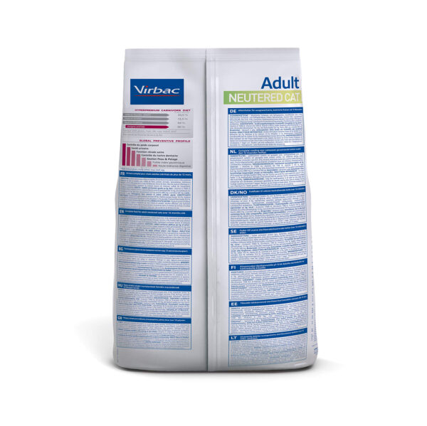 ADULT CAT NEUTERED 1,5 KG trasera