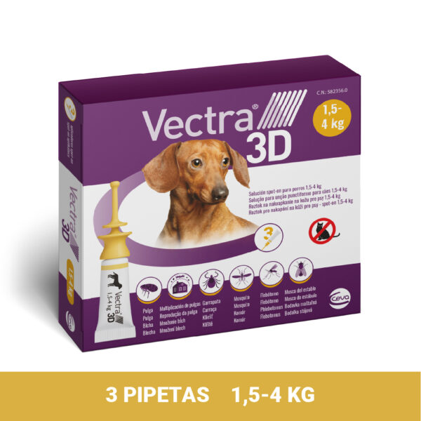 Vectra 3D para perros de 1.5-4 kg - 3 Pipetas