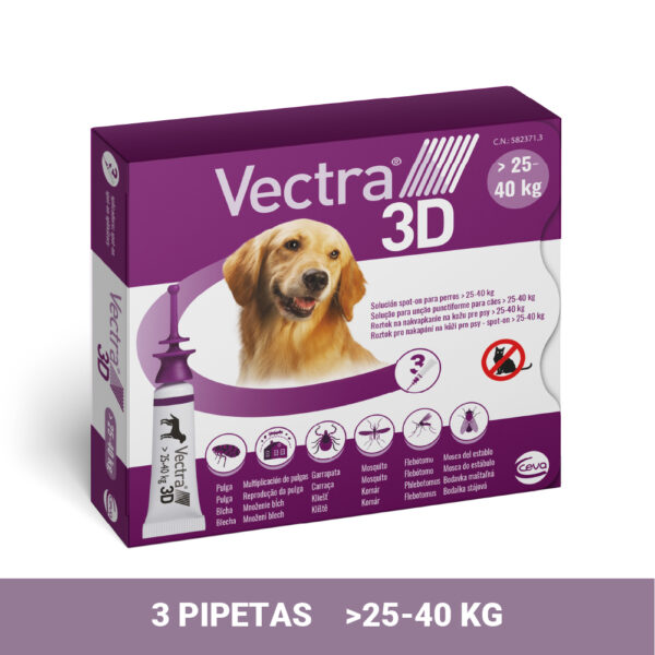 Vectra 3D para perros de 25-40 kg - 3 Pipetas