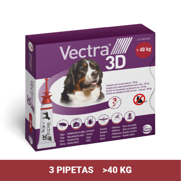 Vectra 3D para perros de >40 kg - 3 Pipetas