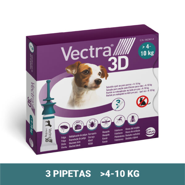 Vectra 3D para perros de 4-10 kg - 3 Pipetas