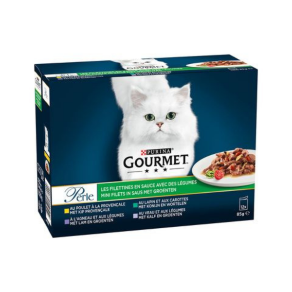GOURMET PERLE Sobres Finas Láminas en Salsa con Verduras Pack (4x85 gr) - Imagen 4